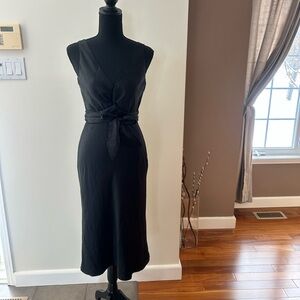 Esprit Black Midi Dress with Waist Tie